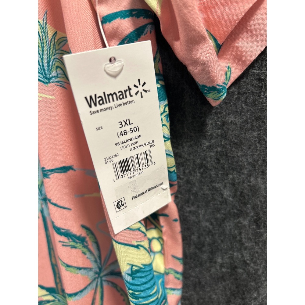 Nickelodeon Spongebob Squarepants Pink Tropical Island Rayon Shirt 3XL Hawaiian - Picture 4 of 8